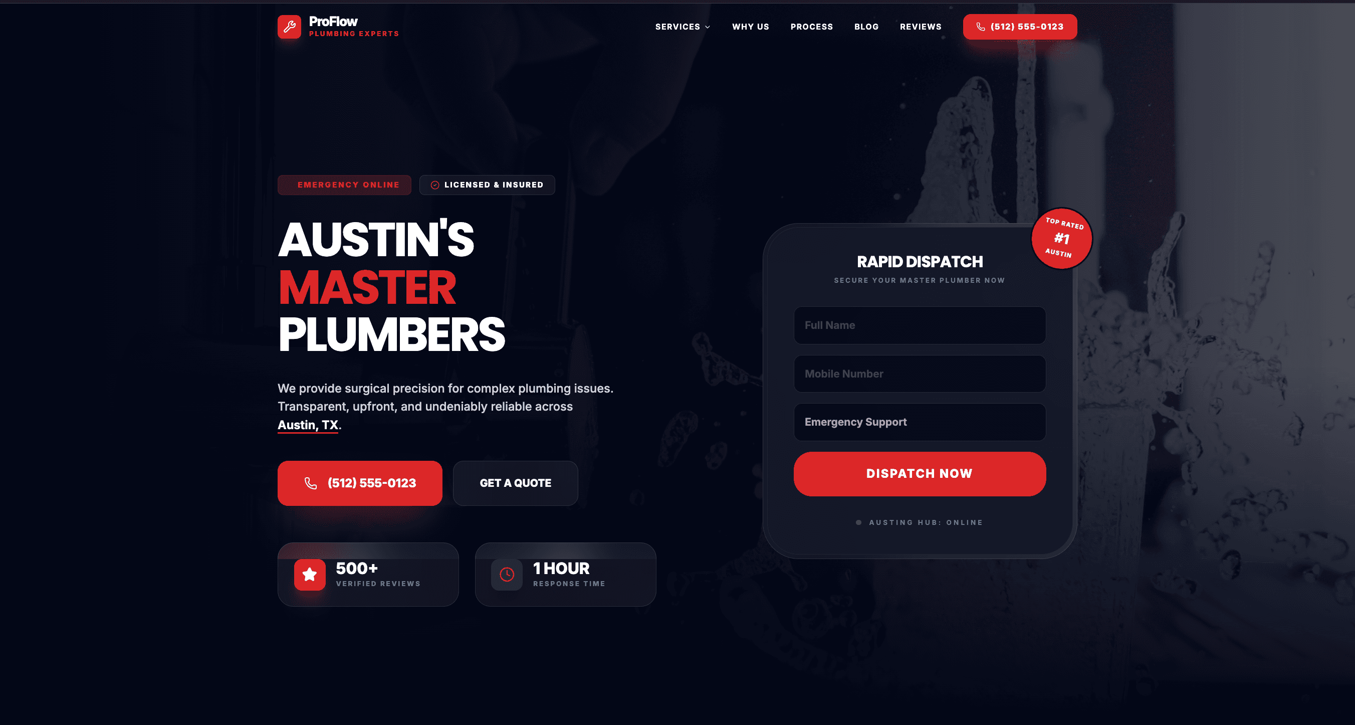 Landing Page for Plumbing Services